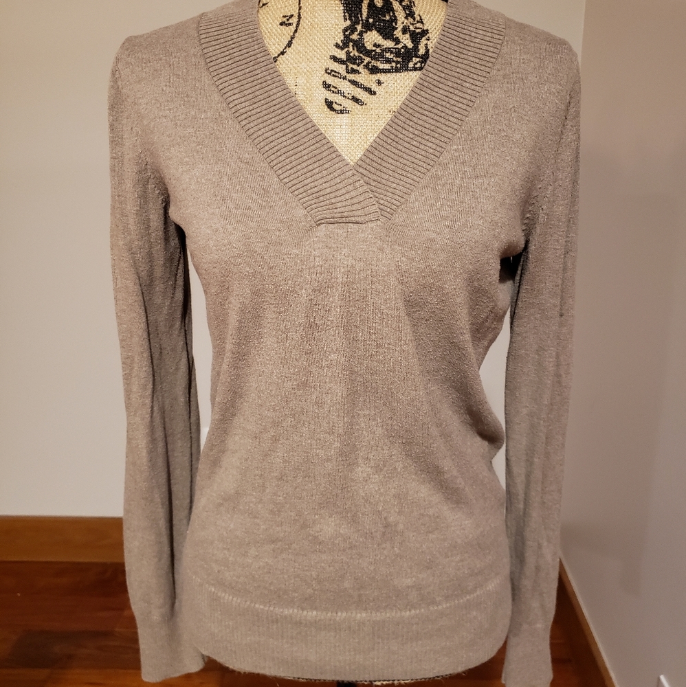 Gap tan v-neck sweater size S